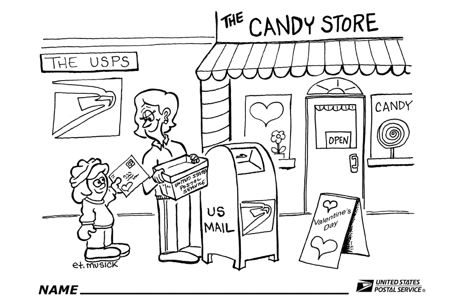 900x600 Post Office Coloring Pages