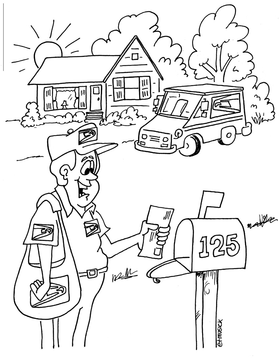 900x1160 Postal Coloring Page For Kids Your Postal Blog