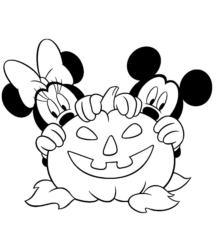 729x801 Minnie Mouse Halloween Coloring Pages Free Disney Halloween