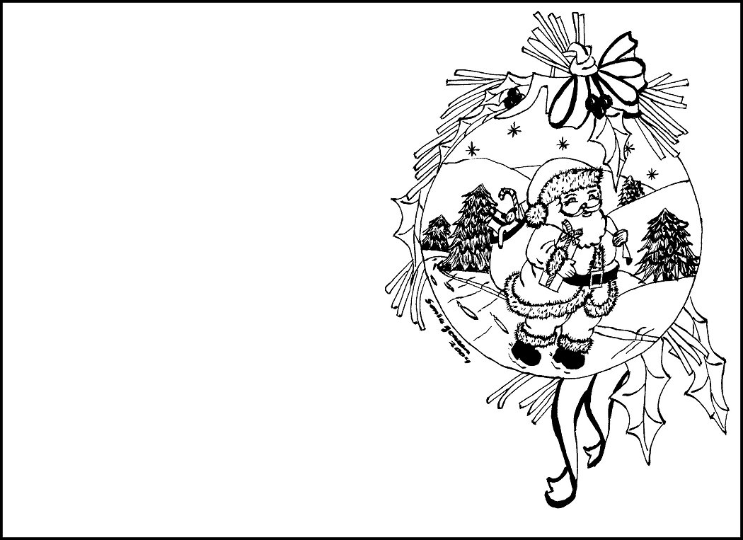 1050x763 Christmas Coloring Pages For Cards