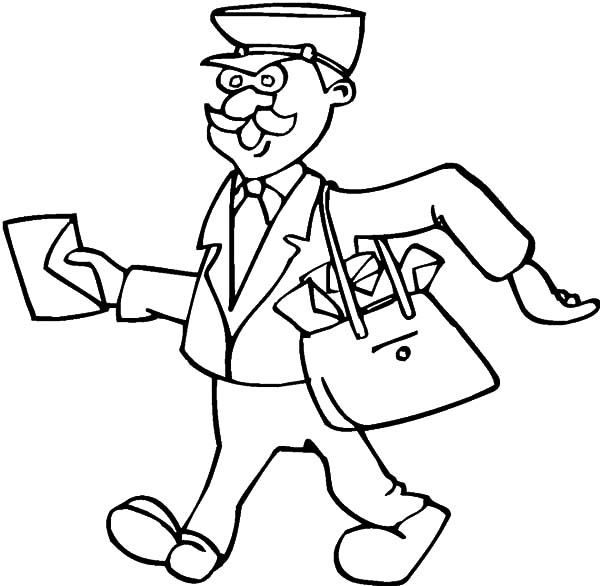600x586 Postman Bring A Lot Of Letters On Jobs Coloring Pages Batch Coloring
