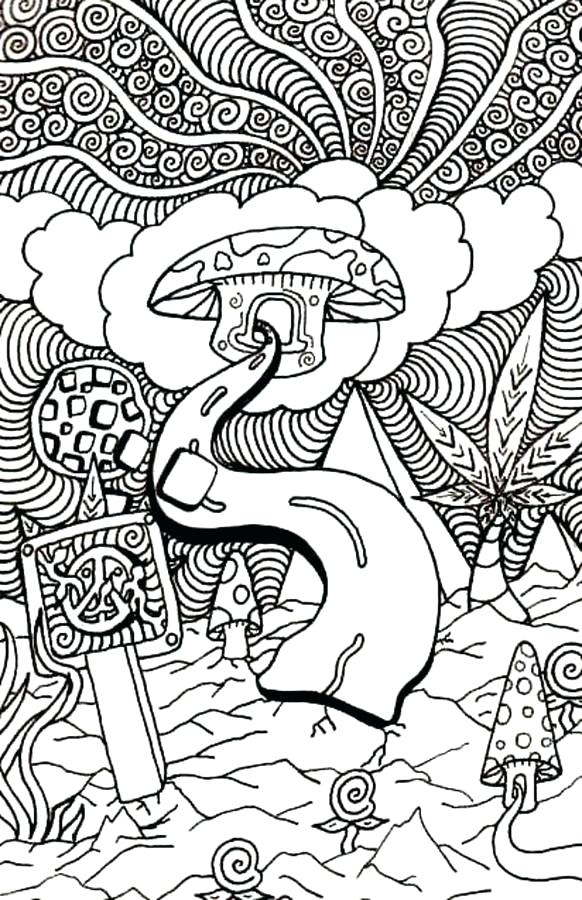 582x900 Trippy Coloring Pages Coloring Pages Mushroom Clouds Trippy Pot