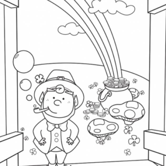 697x697 Rainbow And Pot Of Gold Coloring Pages For Kids Printable