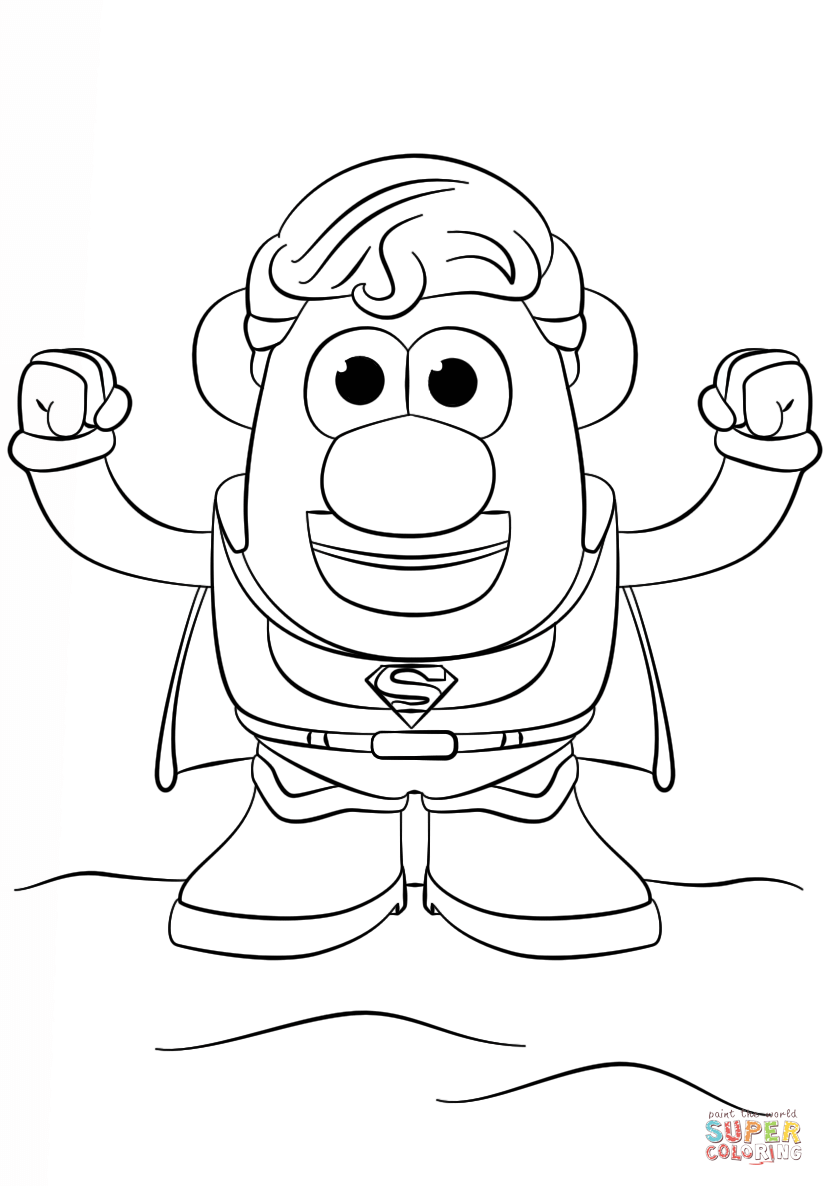824x1186 Potato Head Superman Coloring Page Free Printable Pages And Mr