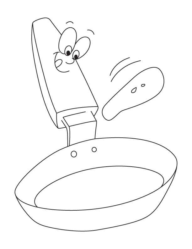 612x792 Frying Pan Colouring Pages