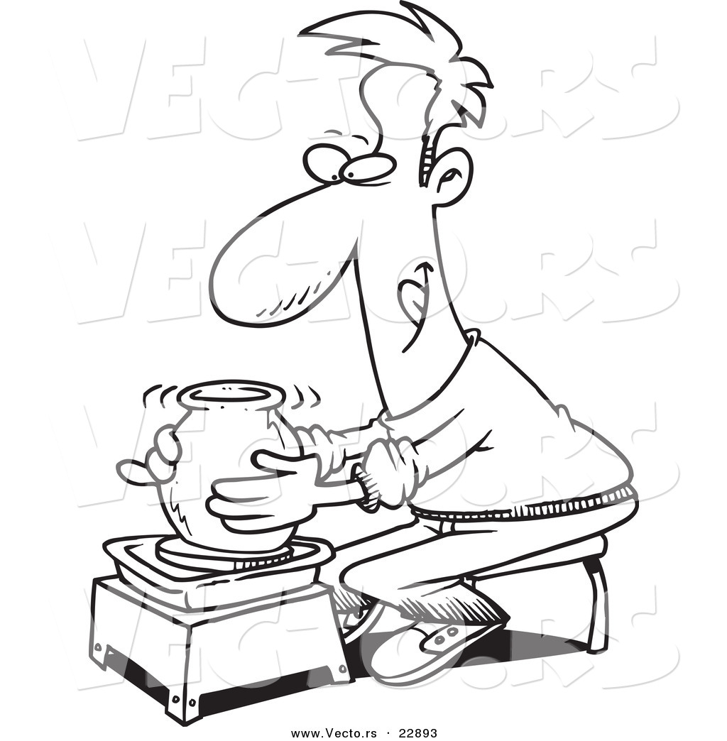 1024x1044 Vector Of A Cartoon Potter Man