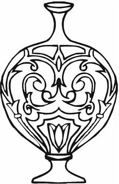 236x365 Ceramic Coloring For Children Vase Pottery Coloring Page