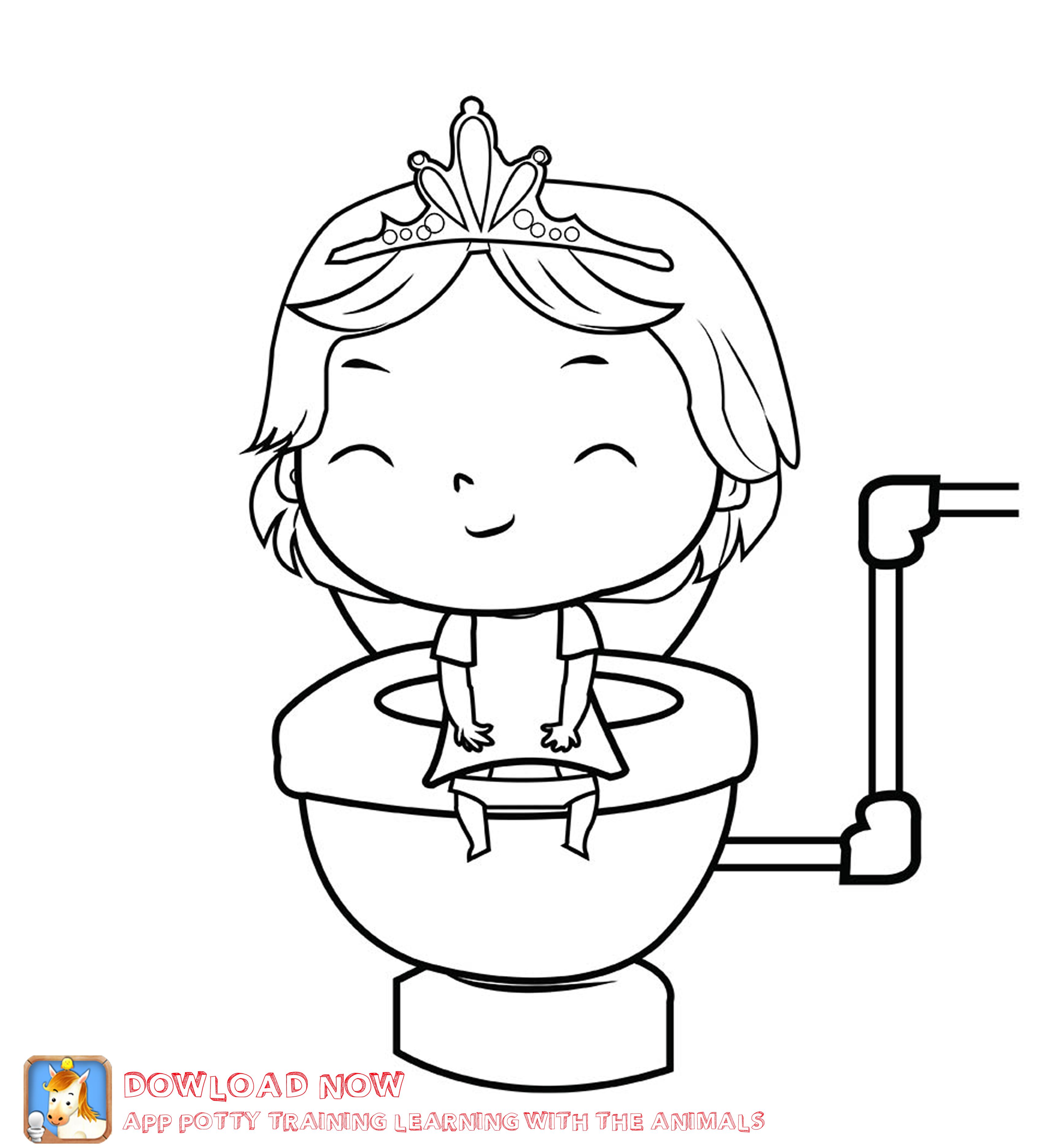 3465x3743 Potty Training Coloring Page Girl Part Of A Fun Potty Training