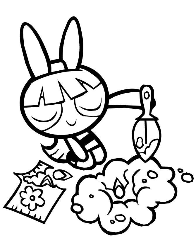 670x846 Powerpuff Girls Blossom Planting Flowers Coloring Pages