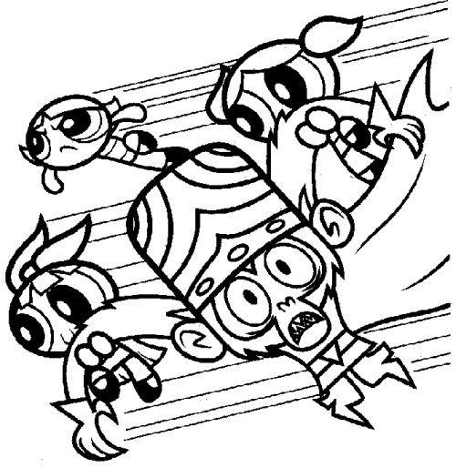 500x514 Buttercup Coloring Pages Powerpuff Girls Enemy The Black Coloring