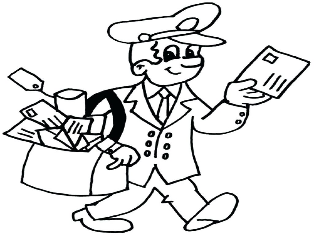 1024x768 Postman Coloringge Unique For Kids Colouringgest Van Coloring Page