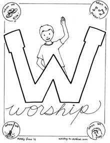 220x287 W Is For Worship Coloring Page