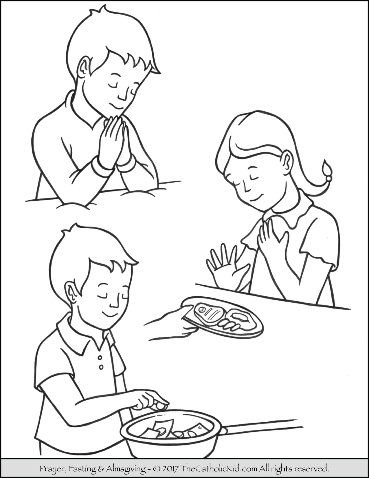 1275x1650 Little Girl Praying Coloring Page Free Printable Pages