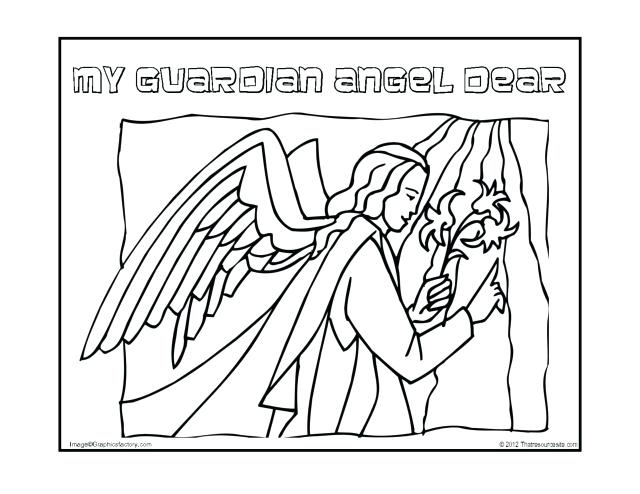 640x494 Free Angel Coloring Pages Guardian Angel Prayers Coloring Page