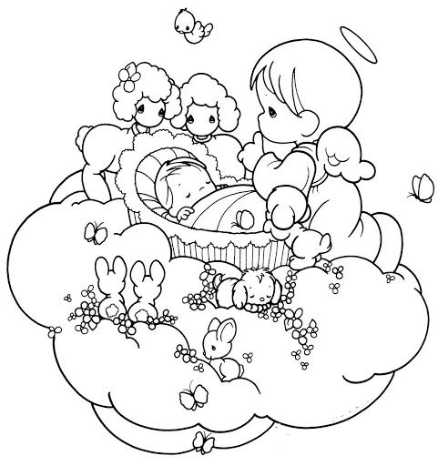481x512 Guardian Angel Taking Care A Baby Coloring Pages Coloring Pages
