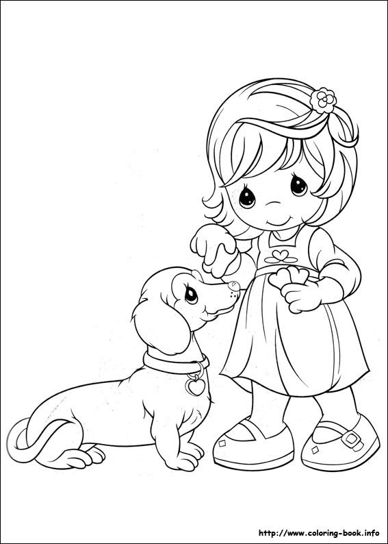 567x794 Girl Dog Precious Moments Coloring Pages Printable Blankets