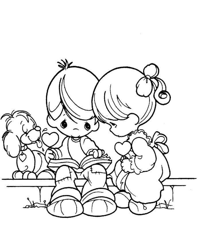 700x848 Coloring Pages Boy And Girl, Boy And Girl With Stars Of David