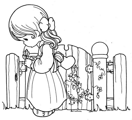 512x463 Coloring Book Kids Girl In Love, Precious Moments To Color