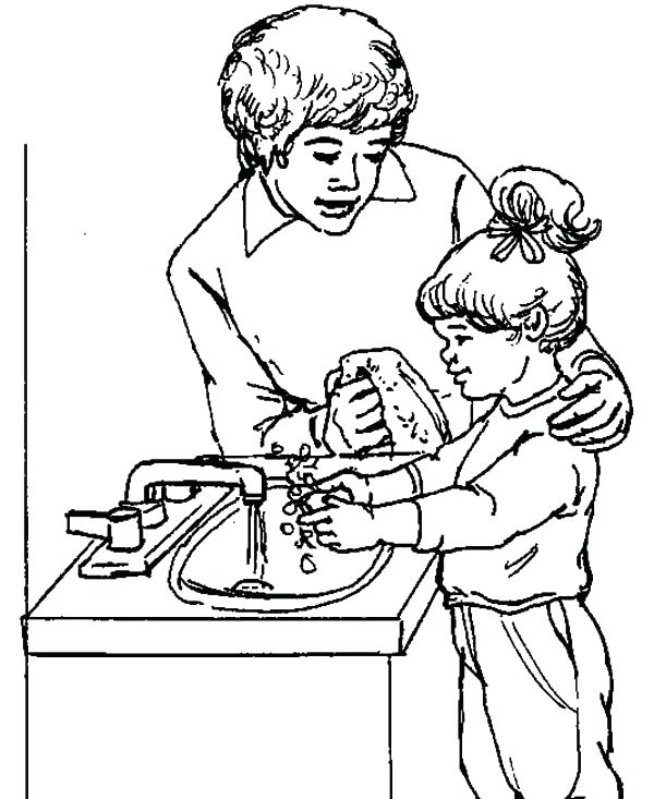 600x733 Precious Moments Coloring Pages Best Friends Learning To Washing