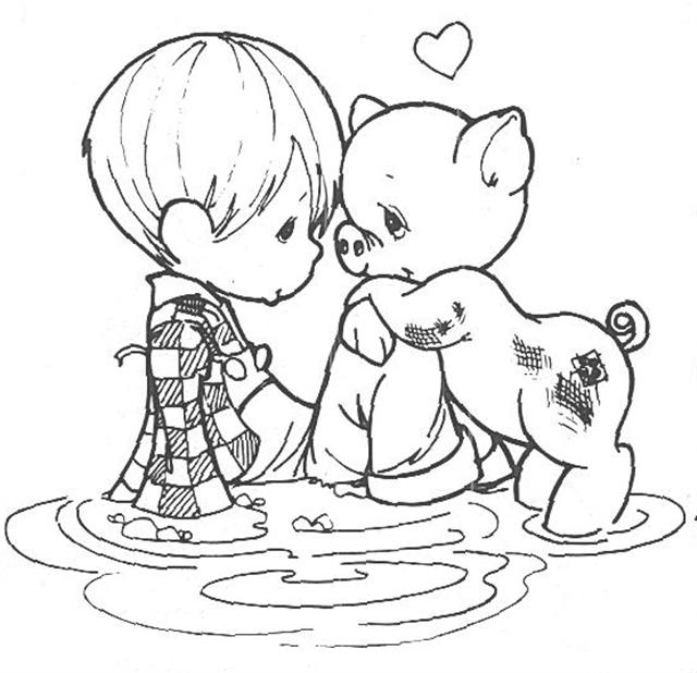 640x618 Precious Moments Boy And Girl Coloring Pages Img