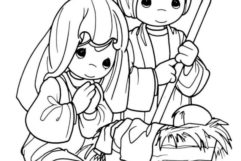 812x544 Last Minute Precious Moments Nativity Scene Coloring Pages