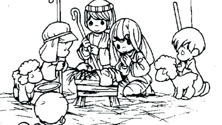 750x425 Nativity Coloring Pages Depiction Of Nativity Coloring Page