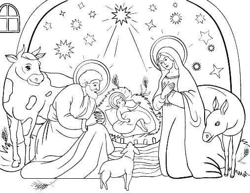 507x392 Coloring Sheet Nativity Scene Nativity Scene Coloring Pages