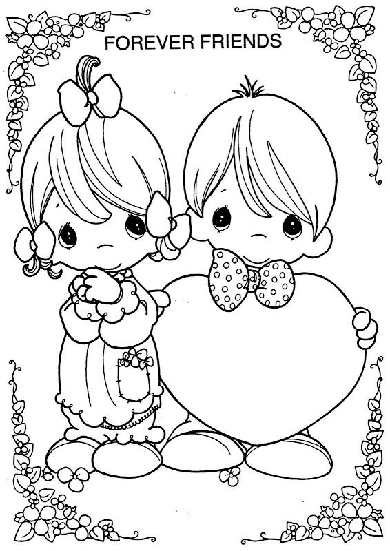 566x800 Valentine's Day Coloring Pages Valentine's Day Precious Moments