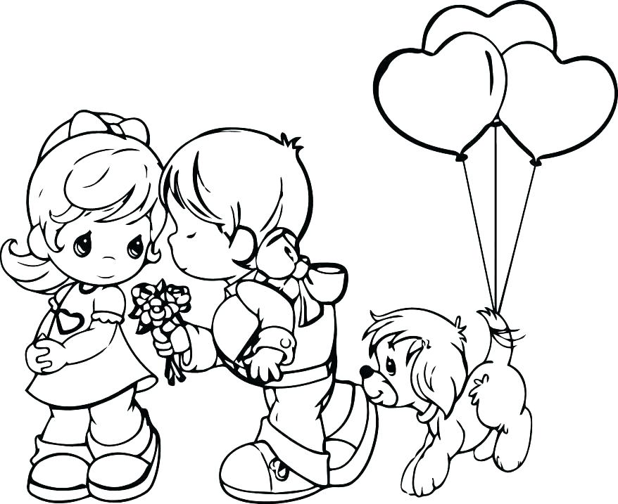 878x717 Wedding Coloring Page Free Printable Precious Moments Wedding