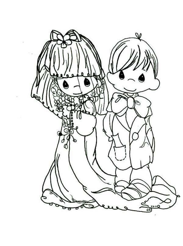 600x807 Free Precious Moments Wedding Coloring Pages For Kids