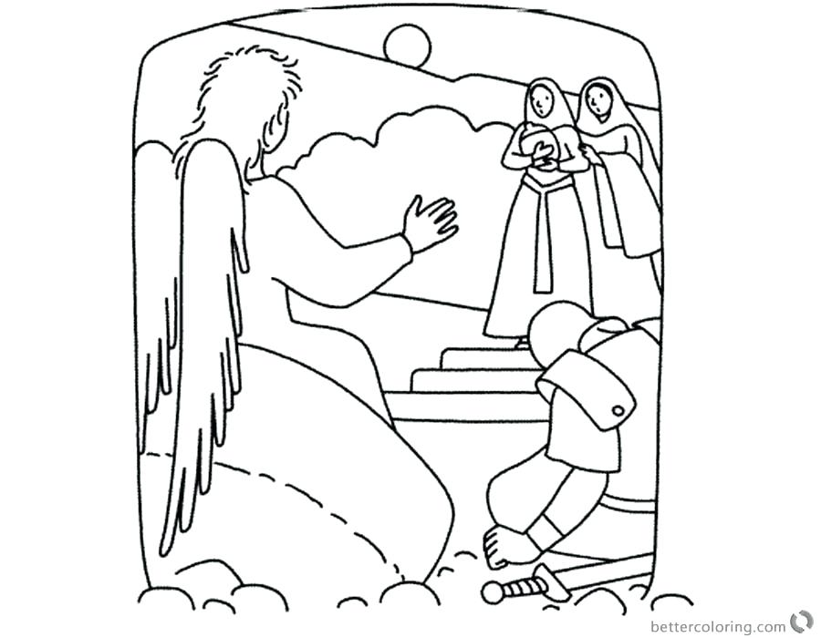 900x700 Good Mary And The Angel Coloring Page For Download This Coloring