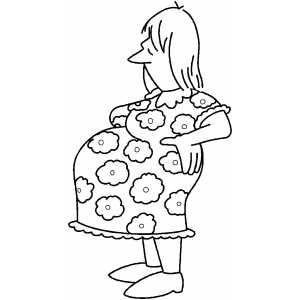 300x300 Standing Pregnant Woman Coloring Page