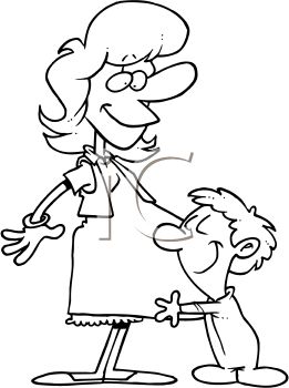 261x350 Coloring Page Of A Pregnant Mother With Son Hugging Her