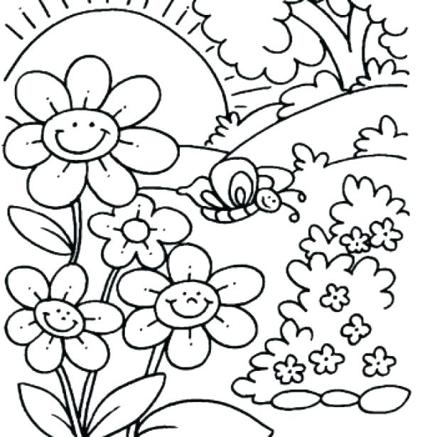 615x615 Welcome Spring Coloring Pages Spring Coloring Pages