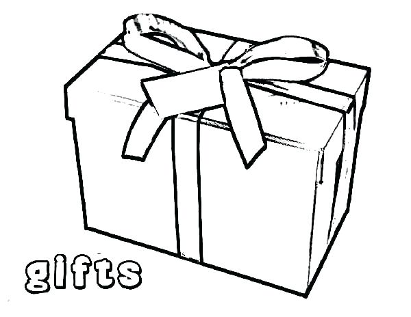 600x464 Christmas Present Coloring Pages Present Coloring Pages Gift Box
