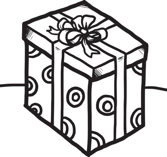 550x518 Gift Box Coloring Page