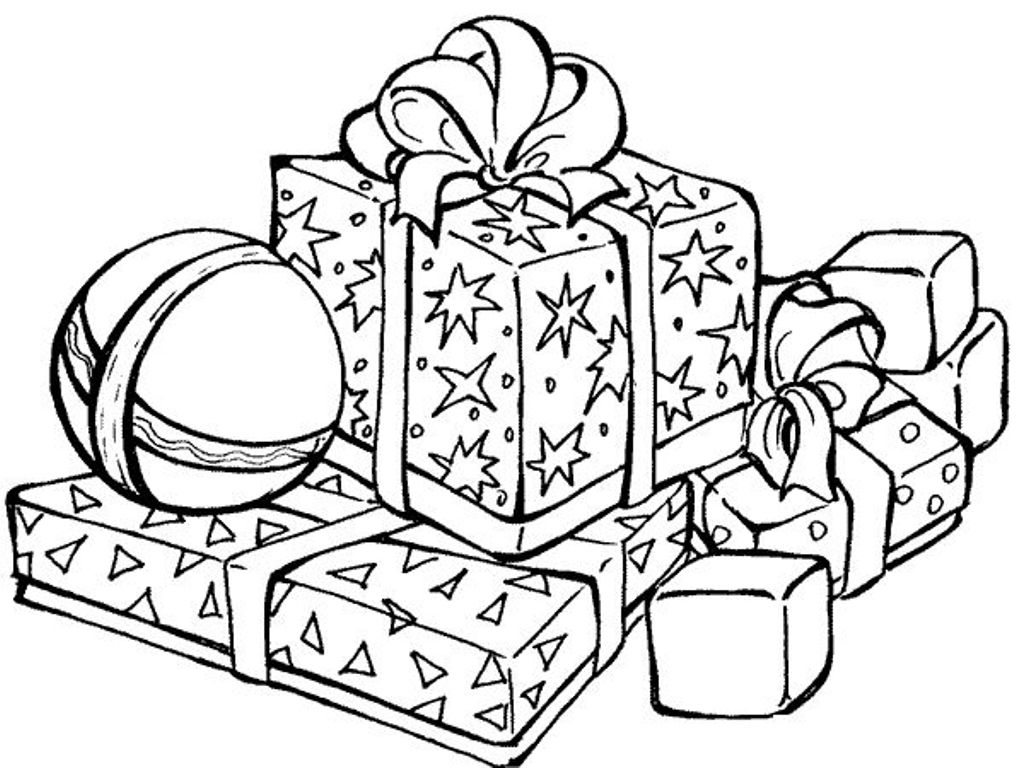 1021x768 Present Coloring Page Presents For Christmas Coloring Pages