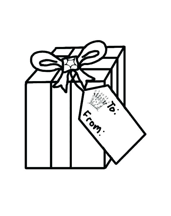 576x727 Christmas Present Coloring Page