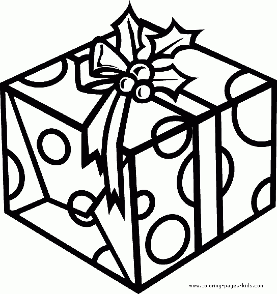 963x1024 Christmas Present Coloring Page