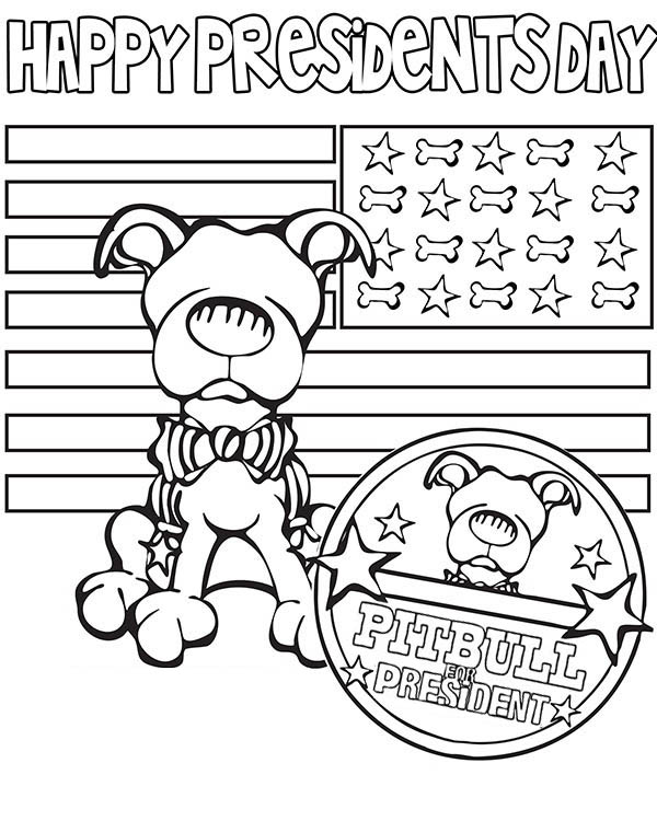 600x750 Happy Presidents Day Say The Pitbull Coloring Page