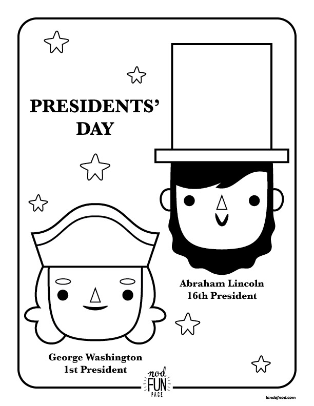 612x792 Nod Printable Coloring Page Presidents Day Honest To Nod