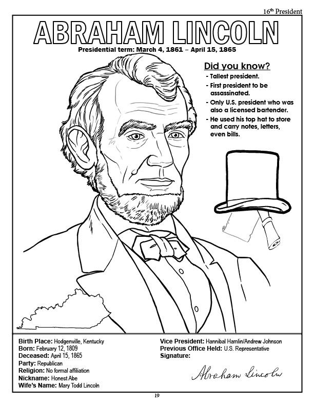 612x792 Coloring Books American Presidents Coloring Book