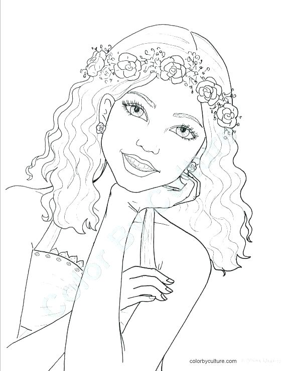 570x738 Cute Girl Coloring Pages Related Post Cute Anime Girl Colouring