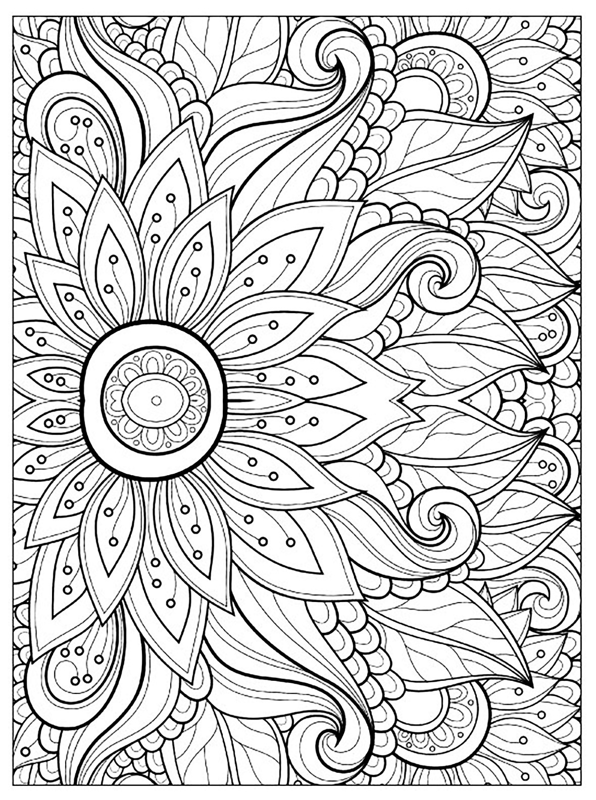 1180x1584 Awesome Adult Coloring Pages Flower Collection Printable Beautiful