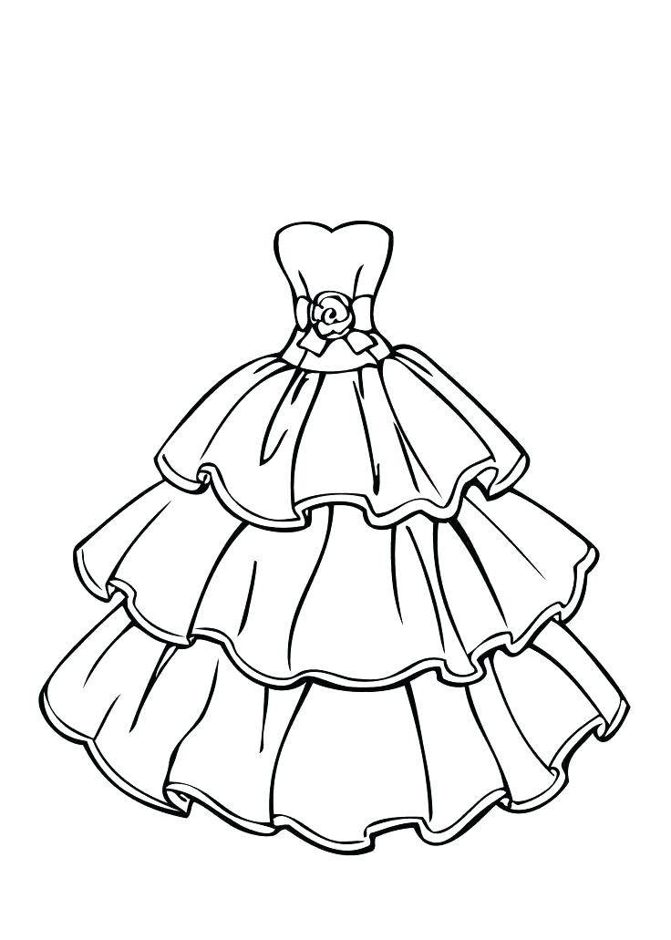 736x1031 Coloring Pages Of Dresses Dress Coloring Page Image Detail