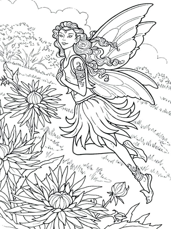 600x802 Fairy Colouring Pages For Kids Beautiful Fairy Of Chrysanthemum