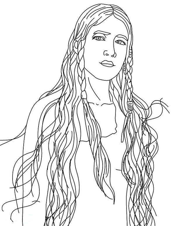 600x776 Native American, Beautiful Native American Girl Coloring Page