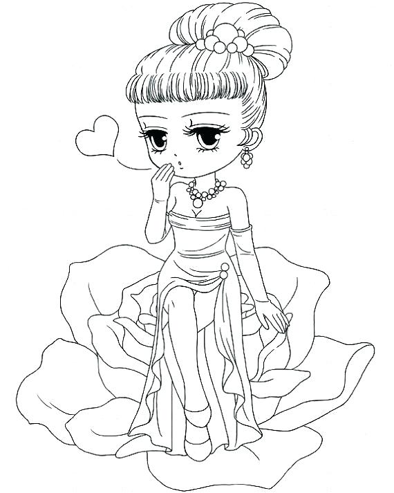 570x713 Pretty Girl Coloring Pages Cute Girl Coloring Pages Kids Coloring