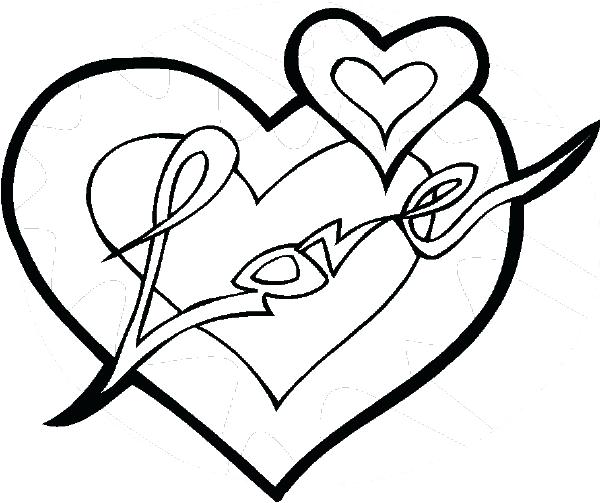 600x503 Love Heart Colouring Pages Cute Heart Coloring Pages Full Size
