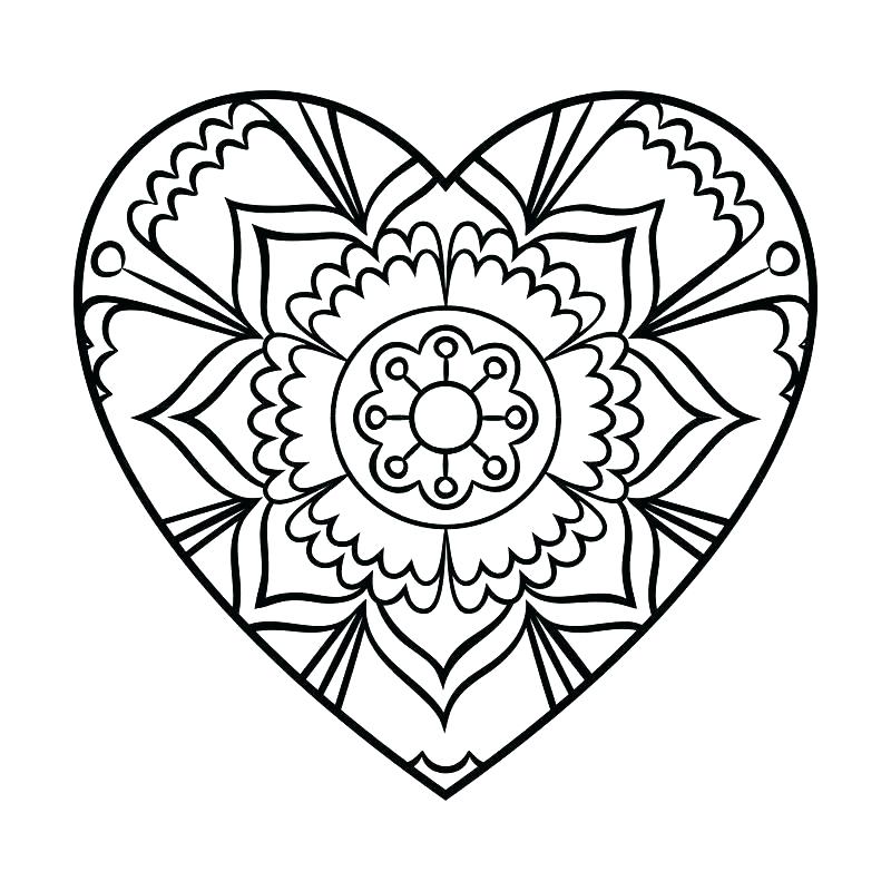 Pretty Heart Coloring Pages at GetDrawings | Free download